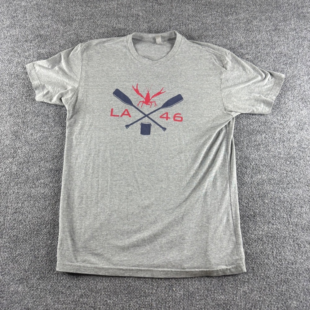 Next Level Apparel LA 46 Crawfish Oars Graphic T-Shirt Gray Mens Medium